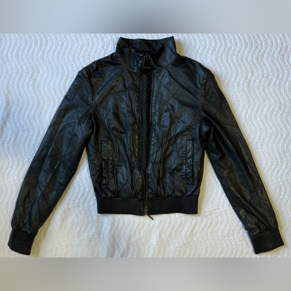 Black LA REINE BLANCHE bomber jacket